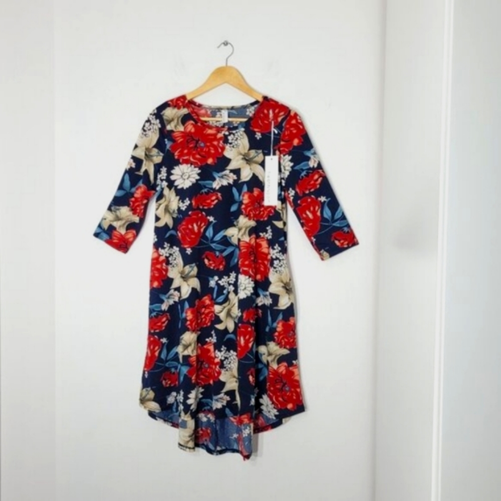 Heathmoor NEW Multicolor Floral Print Long Sleeve Loose Fit Lightweigh Dress S